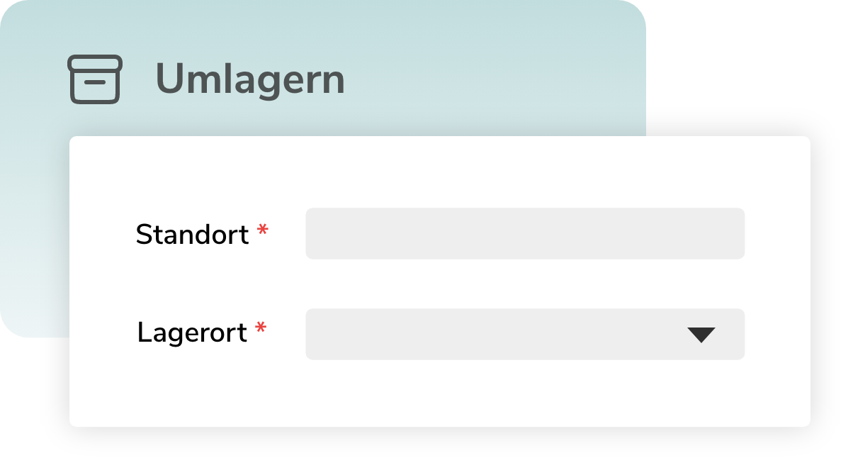 Grafik zeigt die Möglichkeit der Umlagerung an einem anderen Standort und Lagerort